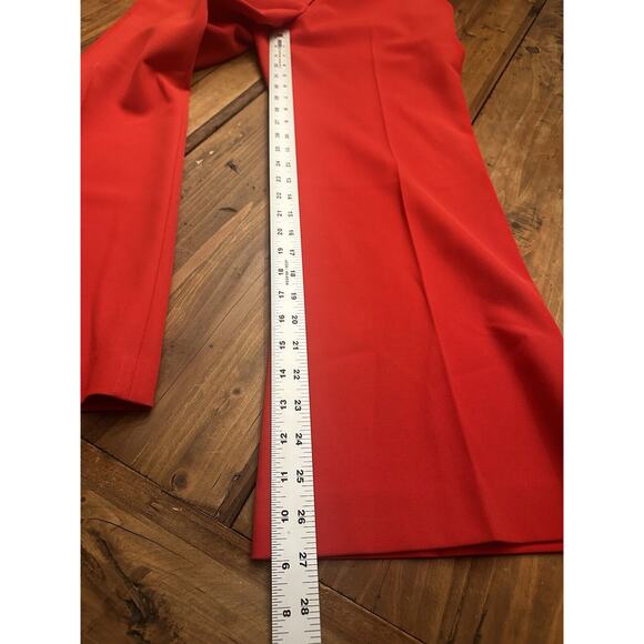 Proenza Schouler Size 6 Red Wool Blend Stretch Wide Leg Pants Pockets Luxury - Picture 14 of 16